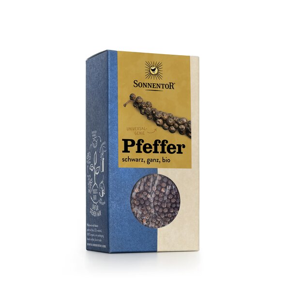 Pfeffer schwarz ganz bio 55 g, Packung